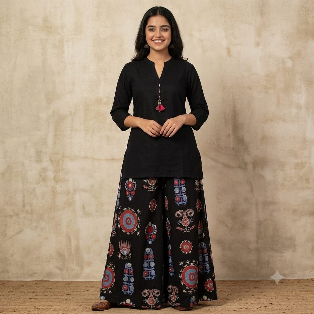 Khaadi 2piece Short shirt with plazo Lawn stuff - Image 3