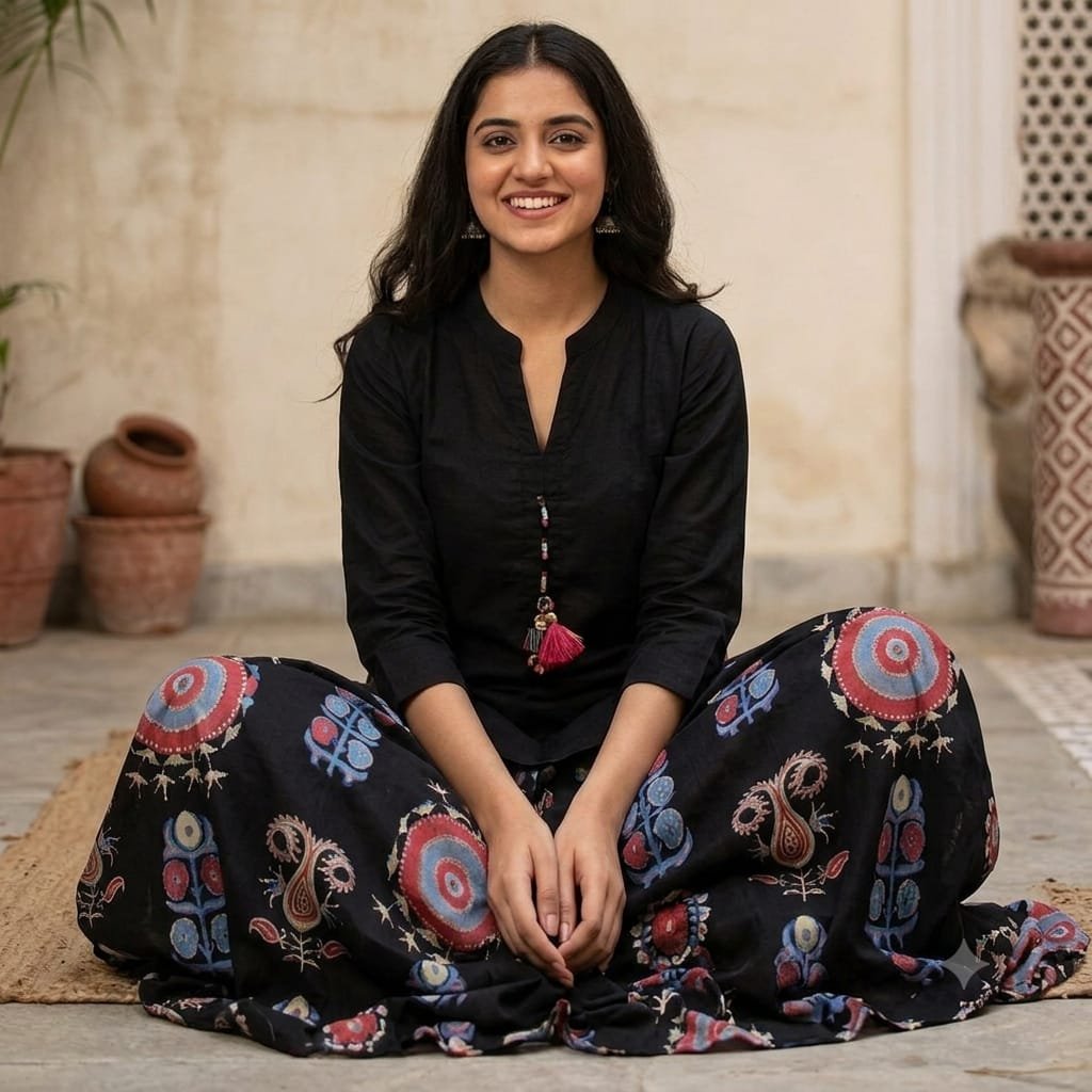 Khaadi 2piece Short shirt with plazo Lawn stuff - Image 4