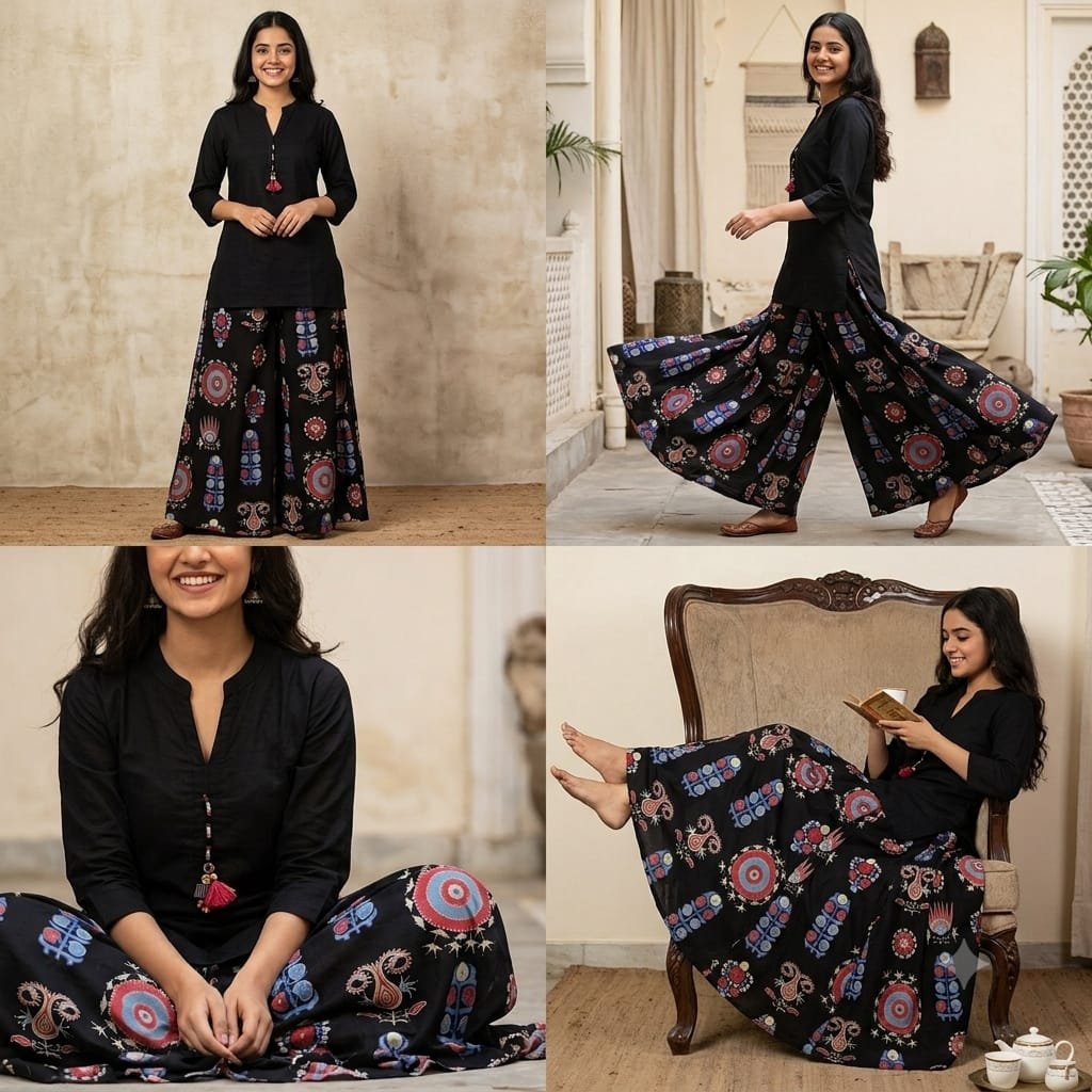 Khaadi 2piece Short shirt with plazo Lawn stuff - Image 2
