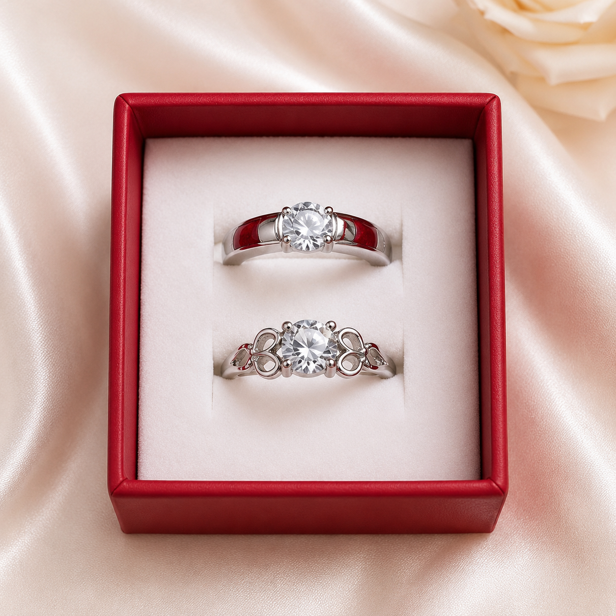 Elegant Couple Ring Set for Men & Women – Matching Rings