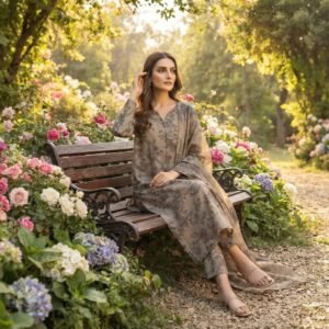 Sadabahar 3 Piece Dhanak Suit – New Arrival Winter Collection