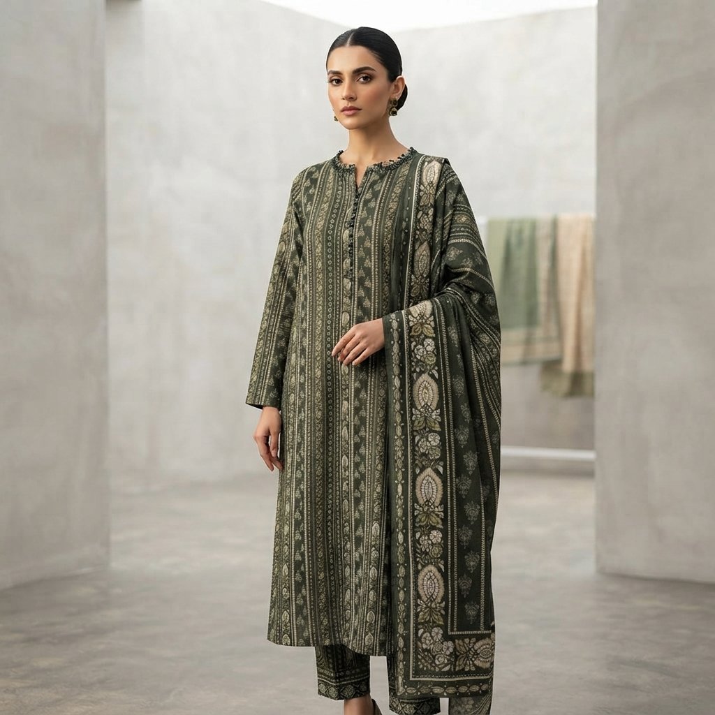 Sadabahar Khadder New Arrival – 3 Piece Suit - Image 2