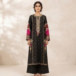 Black Embroidered 2 Piece Suit