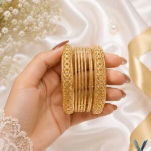 Elegant Gold Tone Bangles Set for Women – Stylish Traditional Bangles