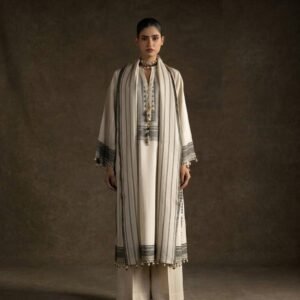 Handwoven Embroidered Kaftan with Matching Culottes