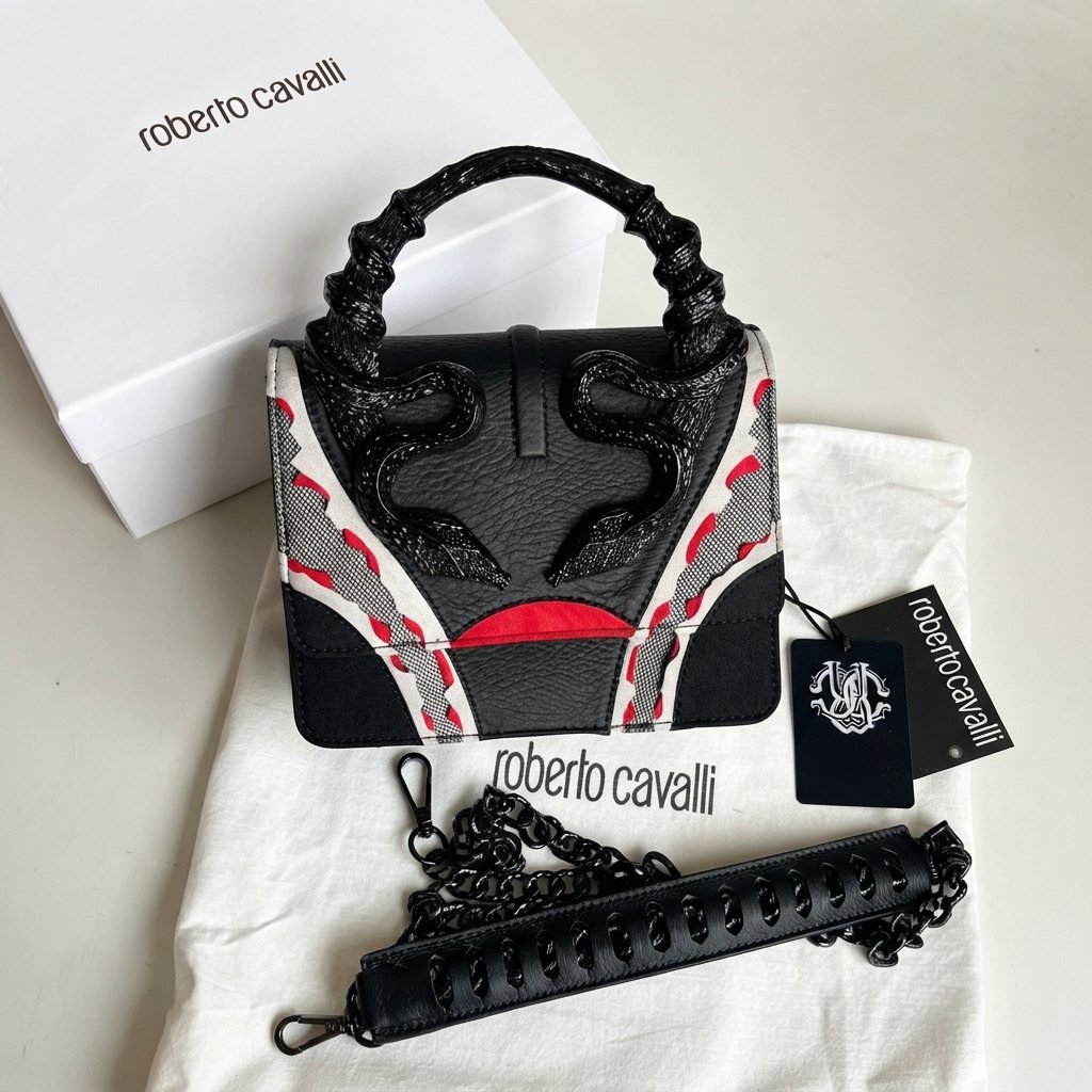 Embellished Snake Design Handbag